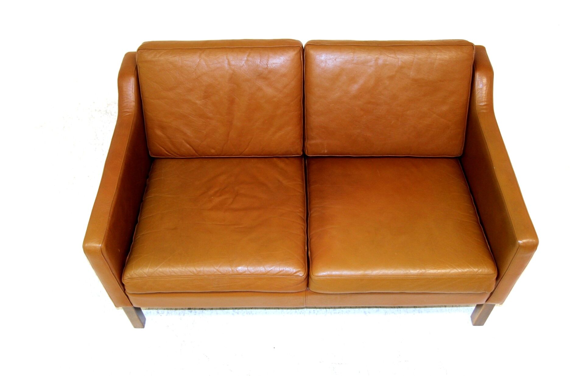 Leather sofa, 2 seats, Denmark, 1960