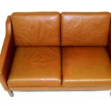 Leather sofa, 2 seats, Denmark, 1960