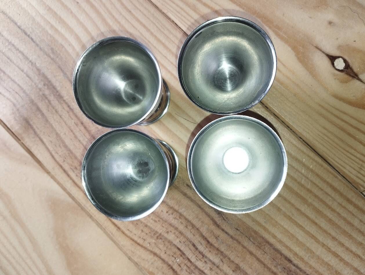Set of 4 silver-plated egg cups – 1960s