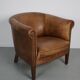 Vintage Dutch cognac coloured leather club chair
