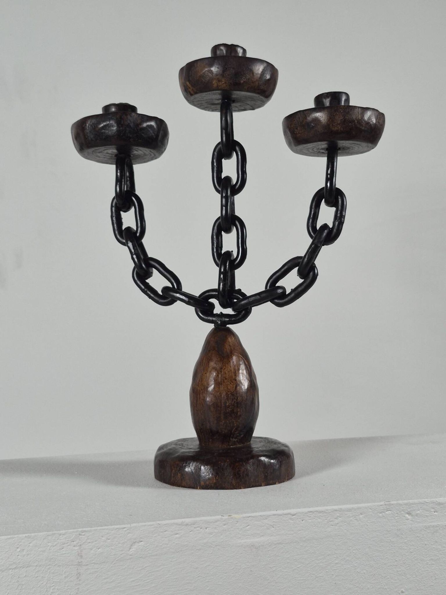Vintage brutalist chain candlestick Spain