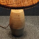 Lampe en céramique grès patinée et jute