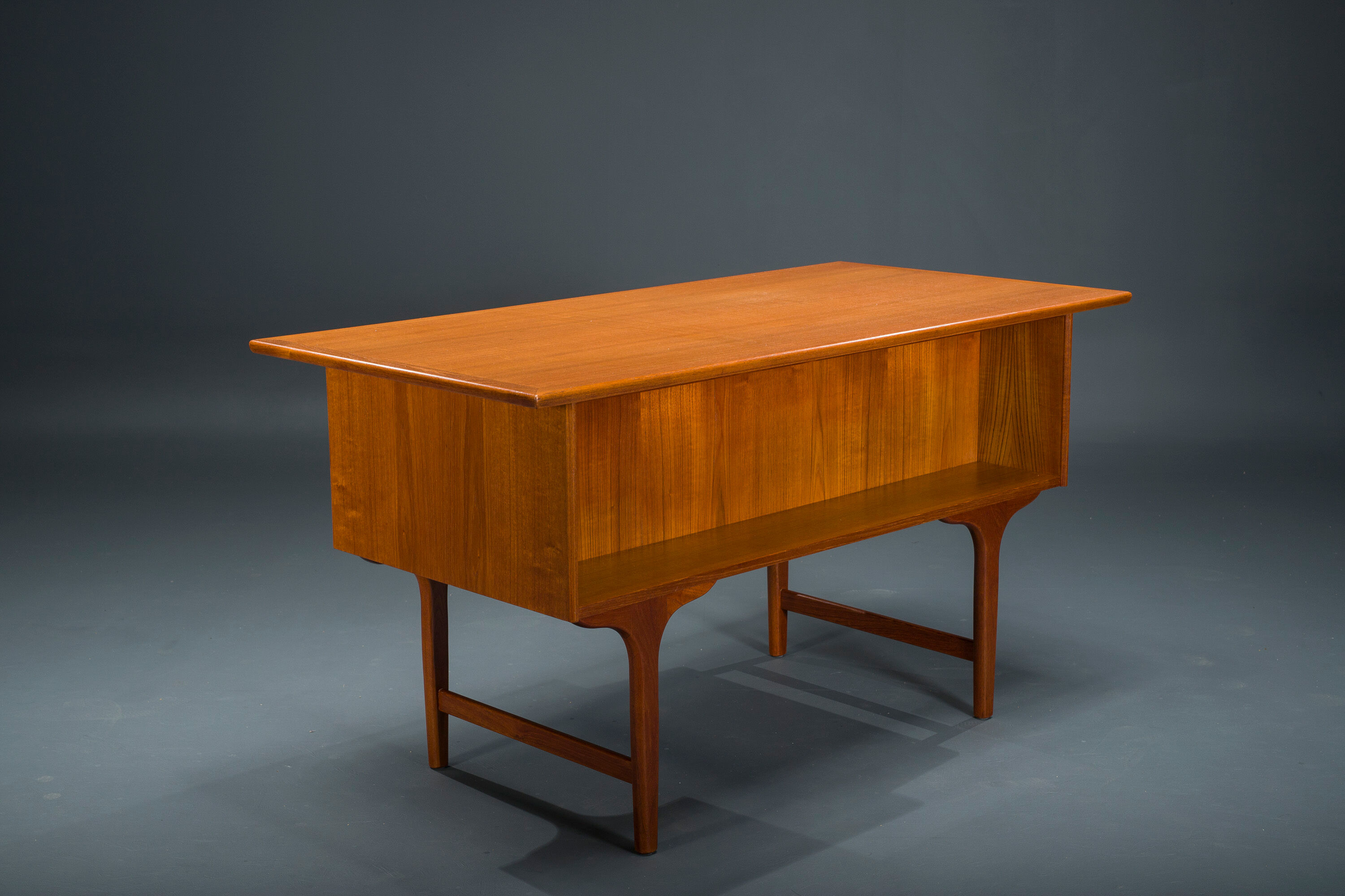 Danish teak desk by Gunnar Nielsen for Tibergaard 1960s