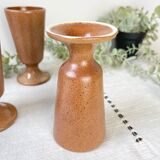 6 Vintage Mazagrans in speckled stoneware Sarreguemines France from the 1950s