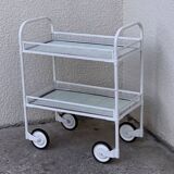 Vintage openwork metal serving trolley from the 1950s
