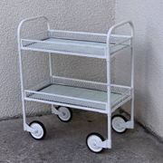Vintage metal dessert trolley, openwork, 1950s.