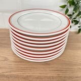 Set of 9 Pillivuyt dessert plates