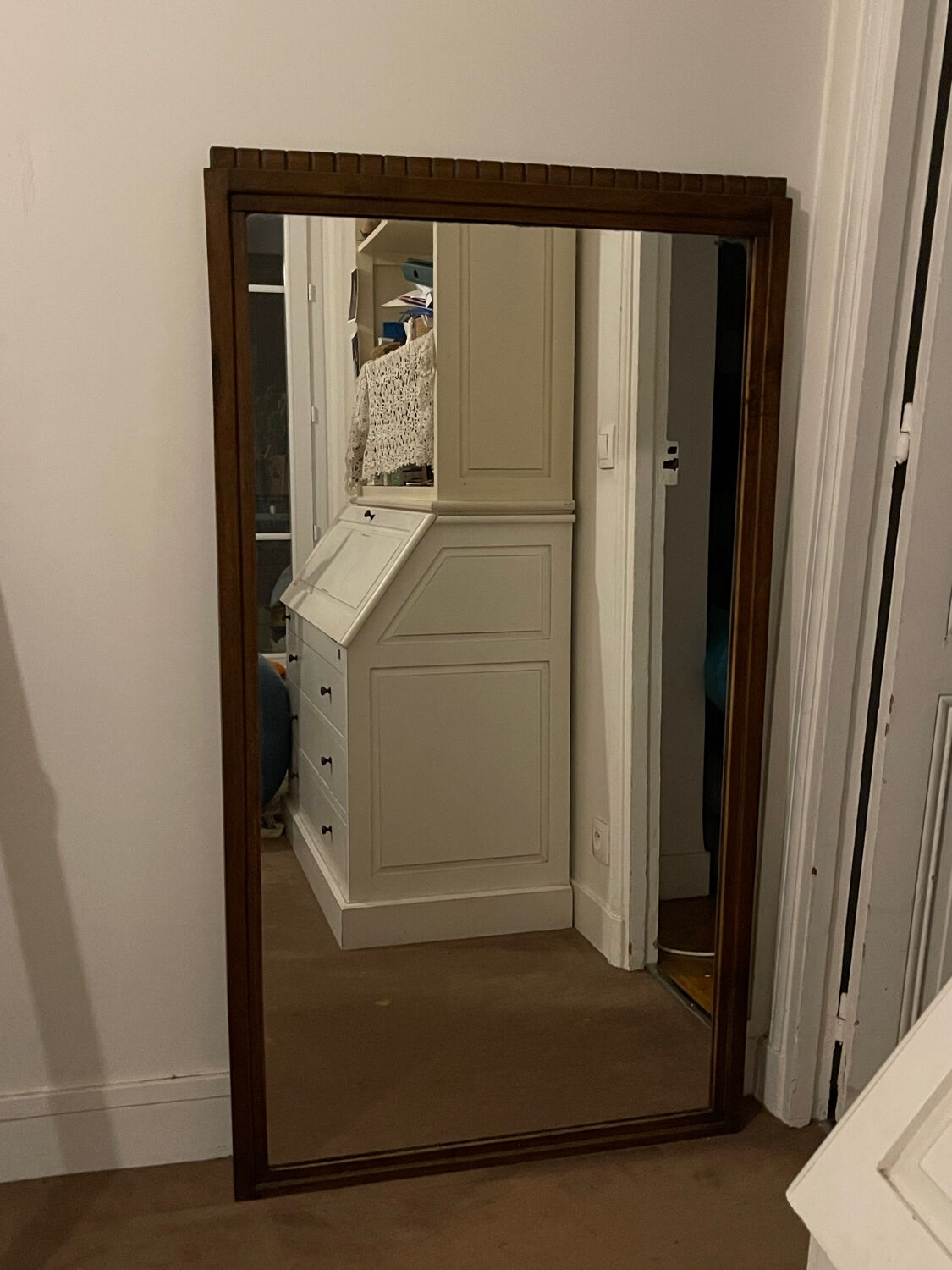 Antique fireplace mirror