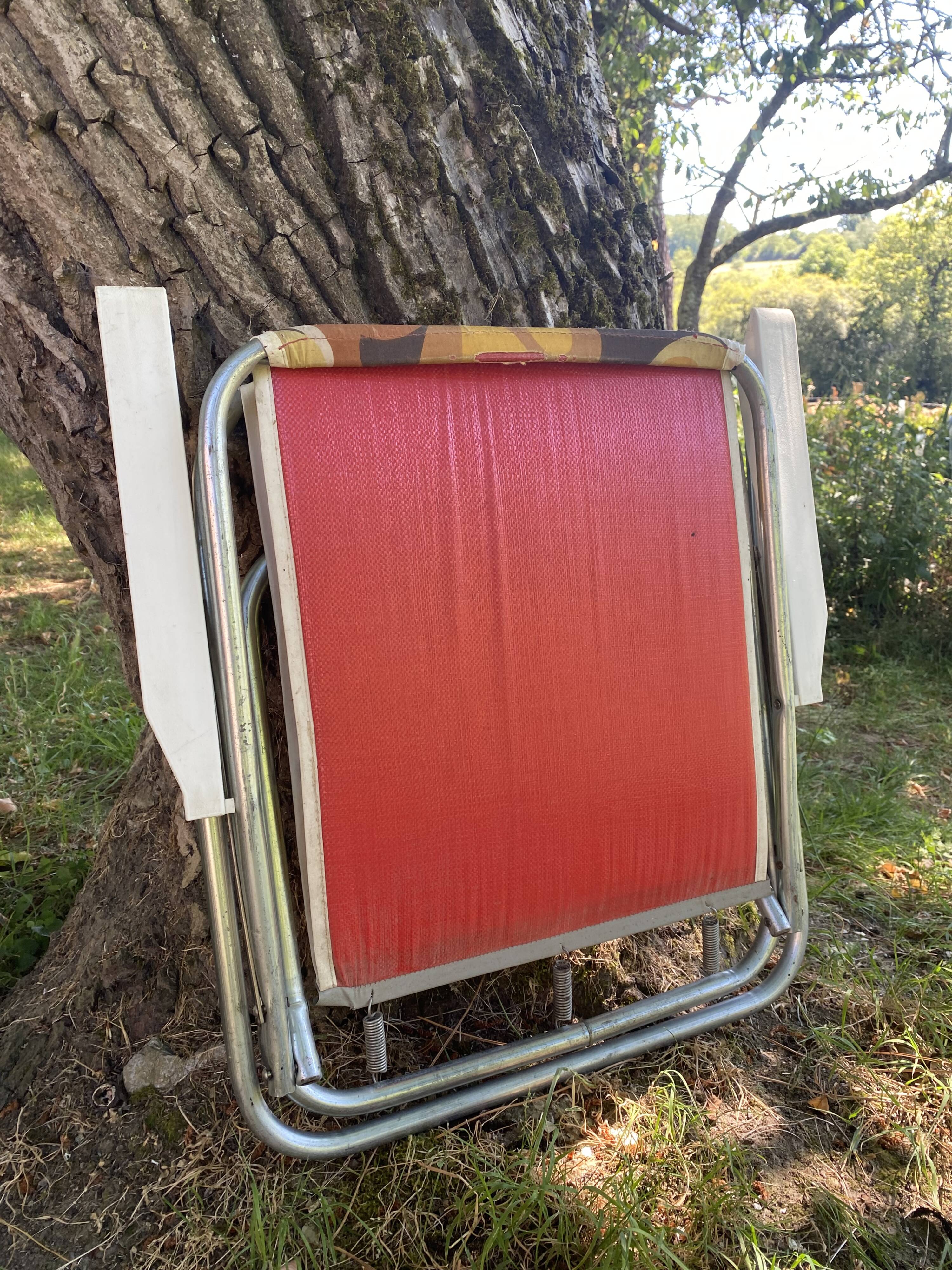 Folding camping chair, 70s garden armchair