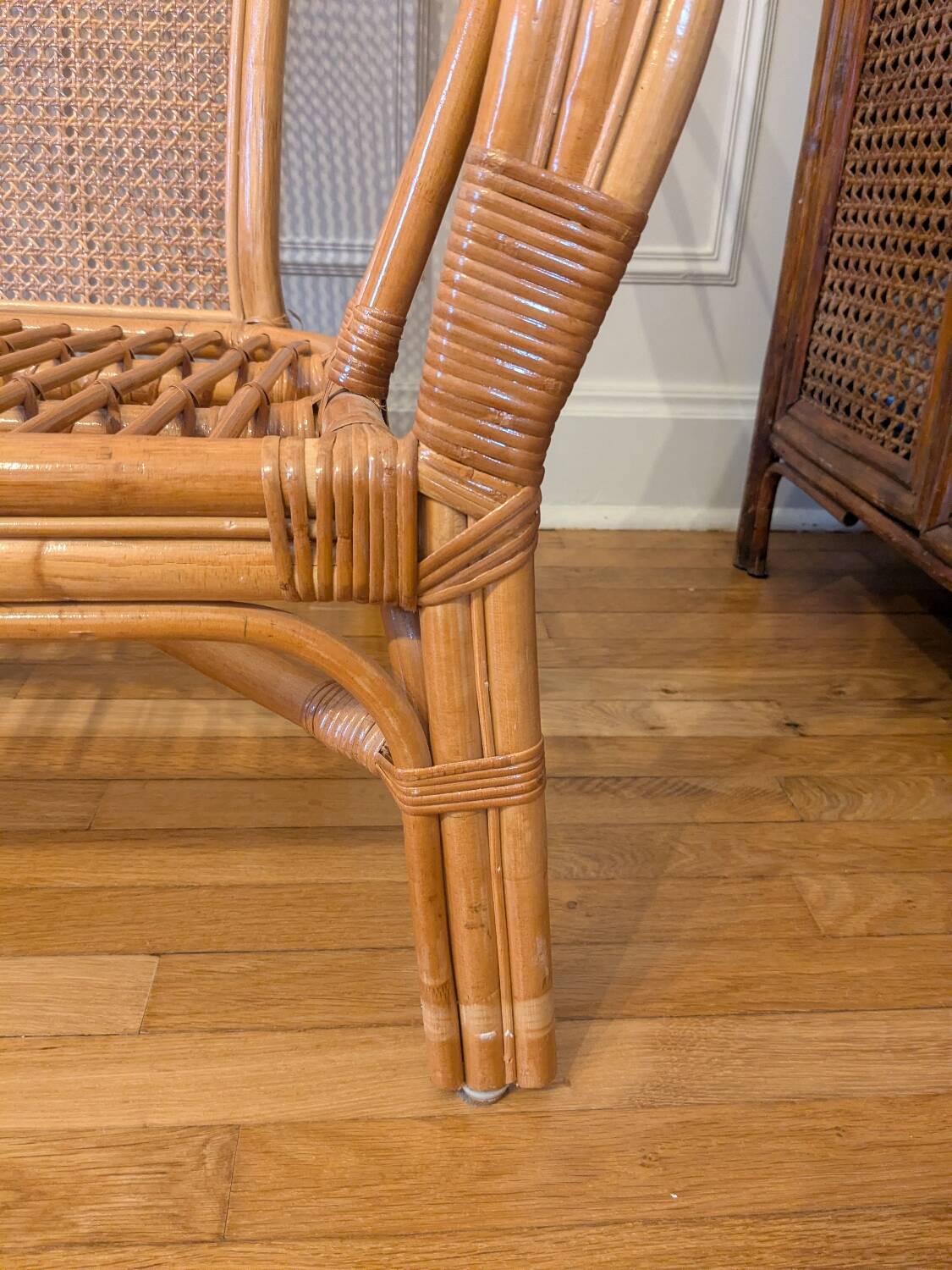 Rattan bench