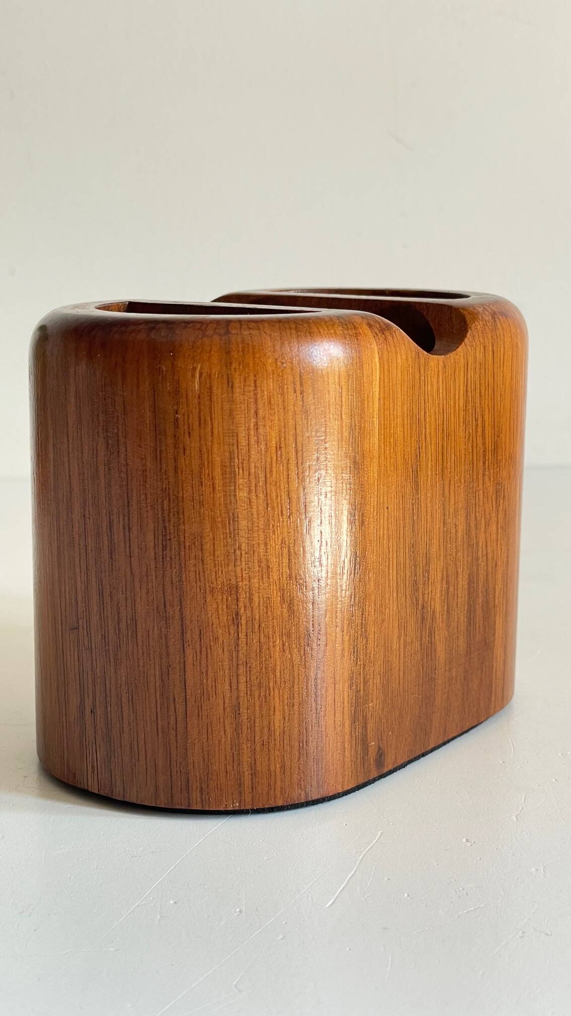 Vintage Teak Pencil Holder