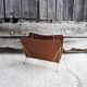 Antique wooden and brass magazine rack
