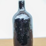 Vintage cobalt blue glazed terracotta bottle, decorative bottle