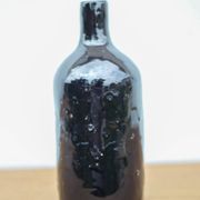 Vintage cobalt blue glazed terracotta bottle, decorative bottle