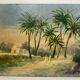 Old painting, orientalist landscape, signed, XX century