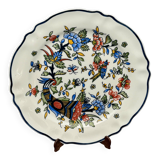 Unique Limoges plate with bird and blue flowers motif – 1224a2