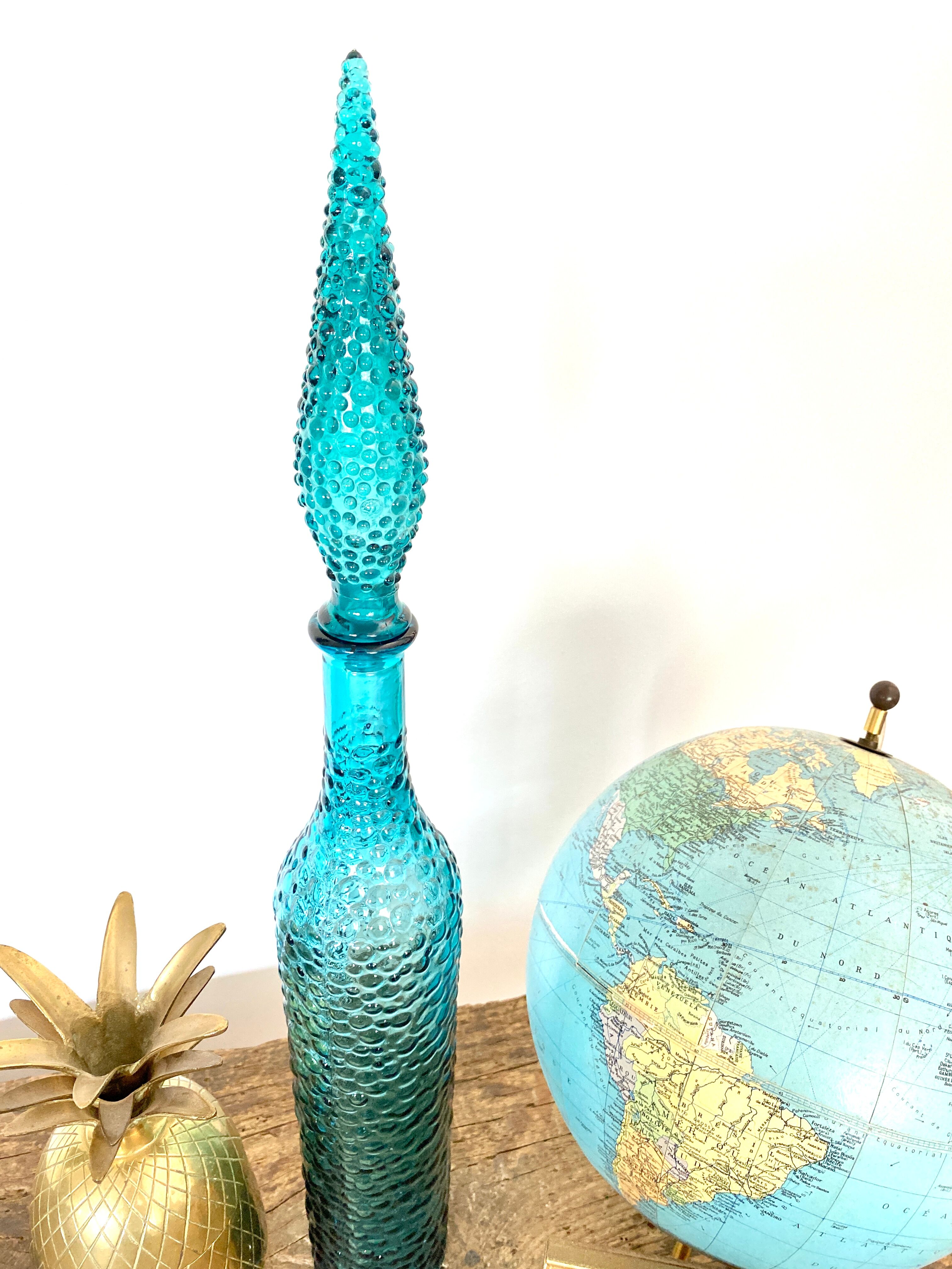 Turquoise blue Empoli decanter