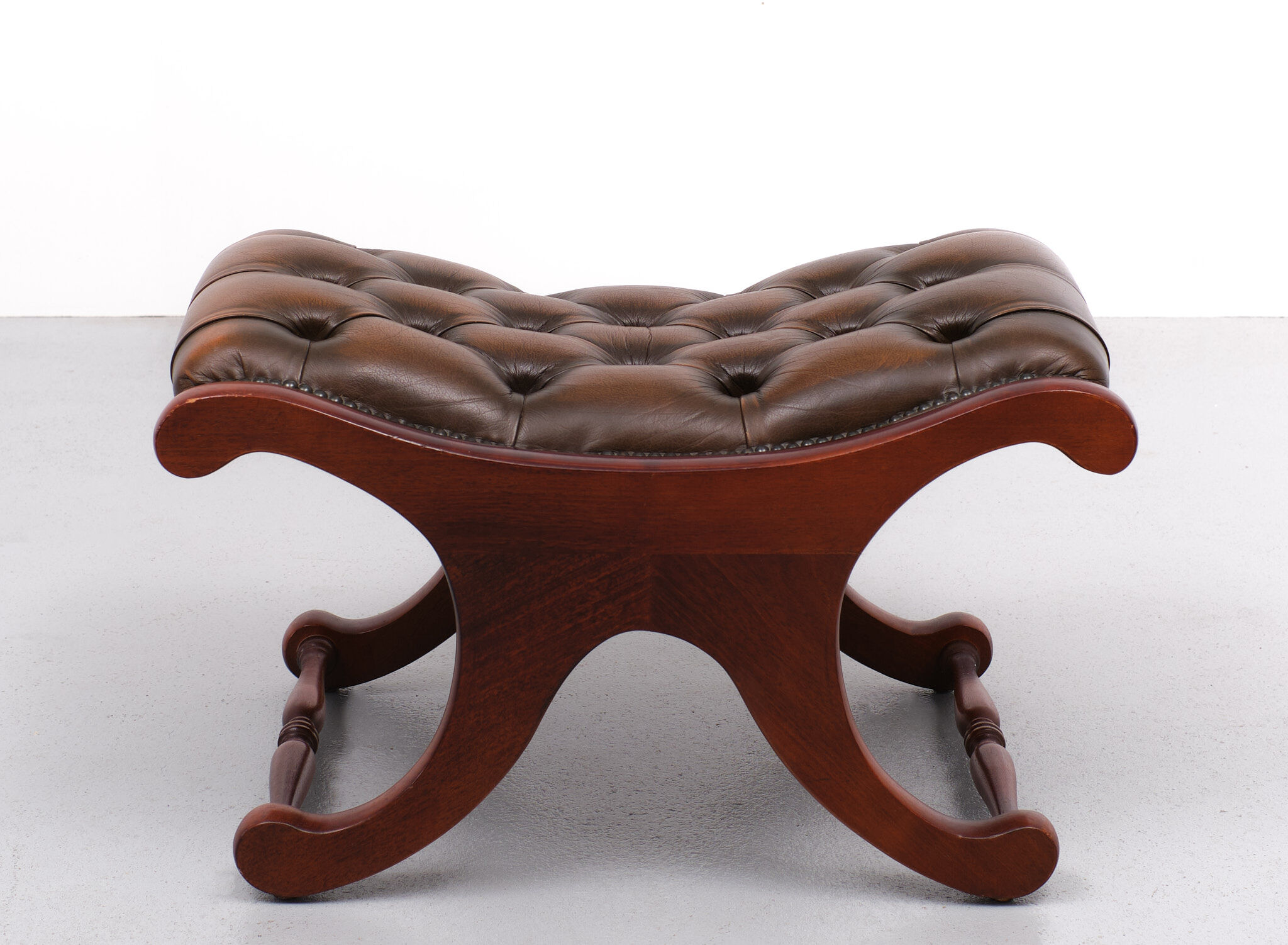 Chesterfield Mahogany Ottoman, England