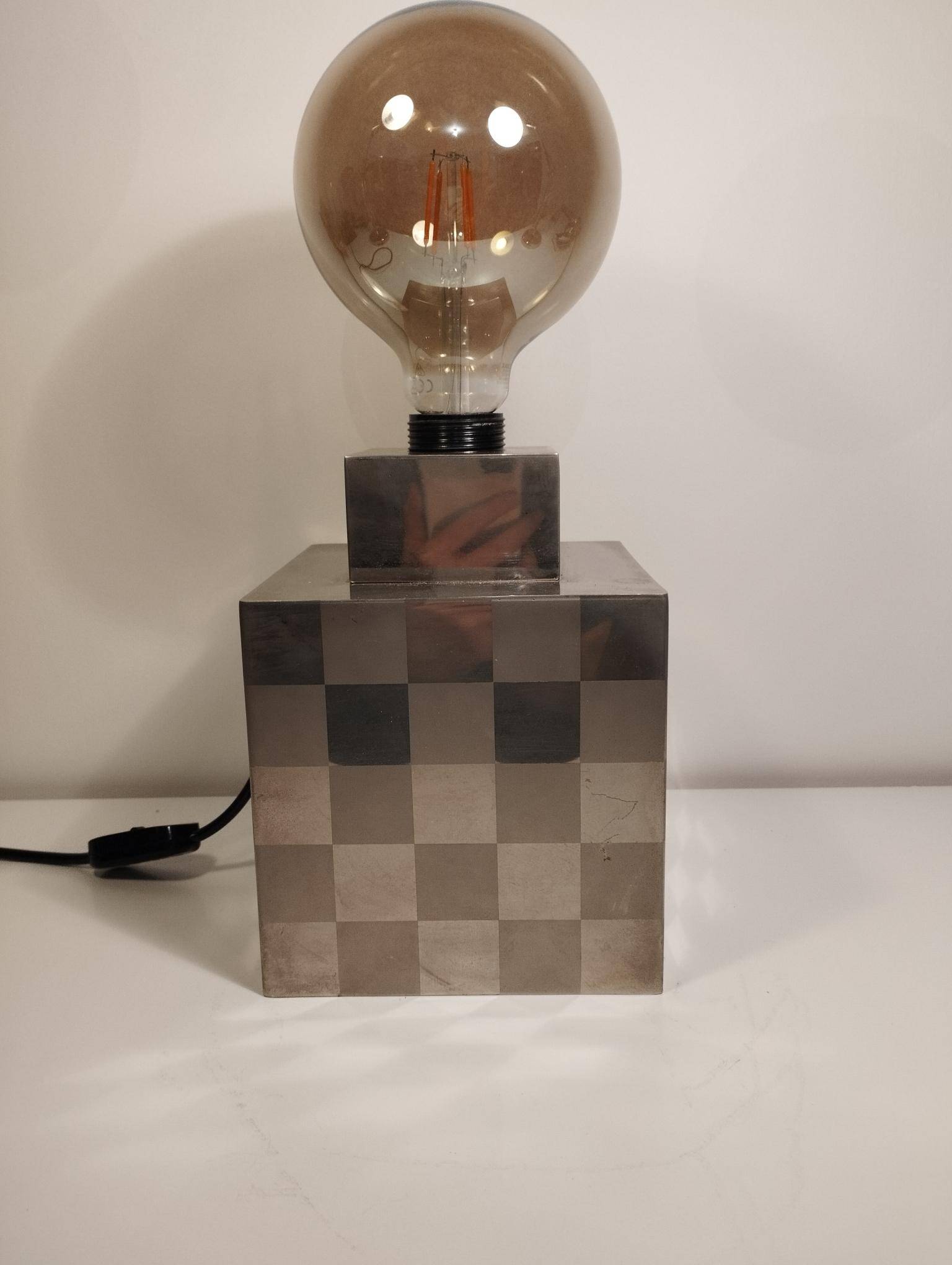 Cube lamp - checkered - Françoise Sée - Space Age Design - Vintage era - 60s / 70s