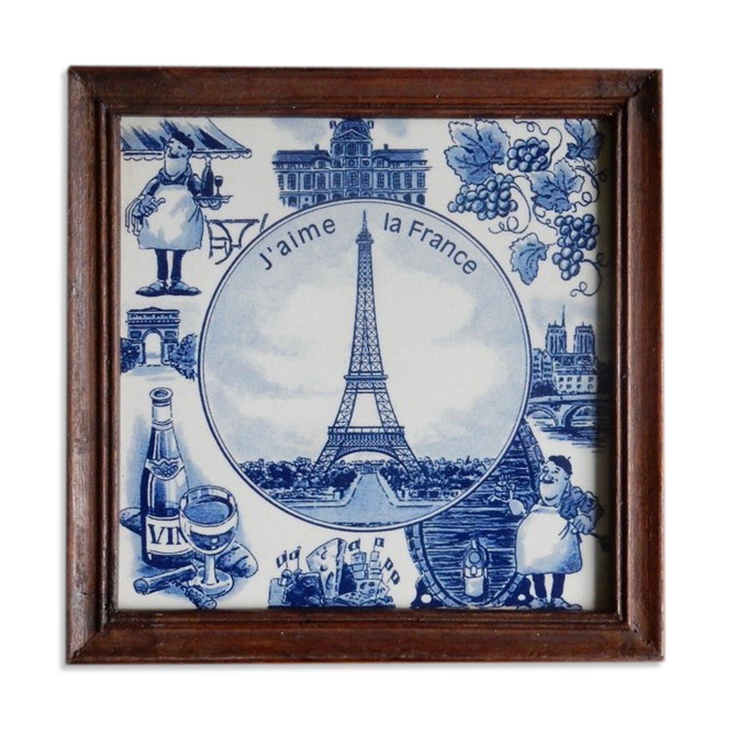 Cadre carreau de céramique J'aime la France