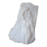 Bust of a woman in a block of alabaster