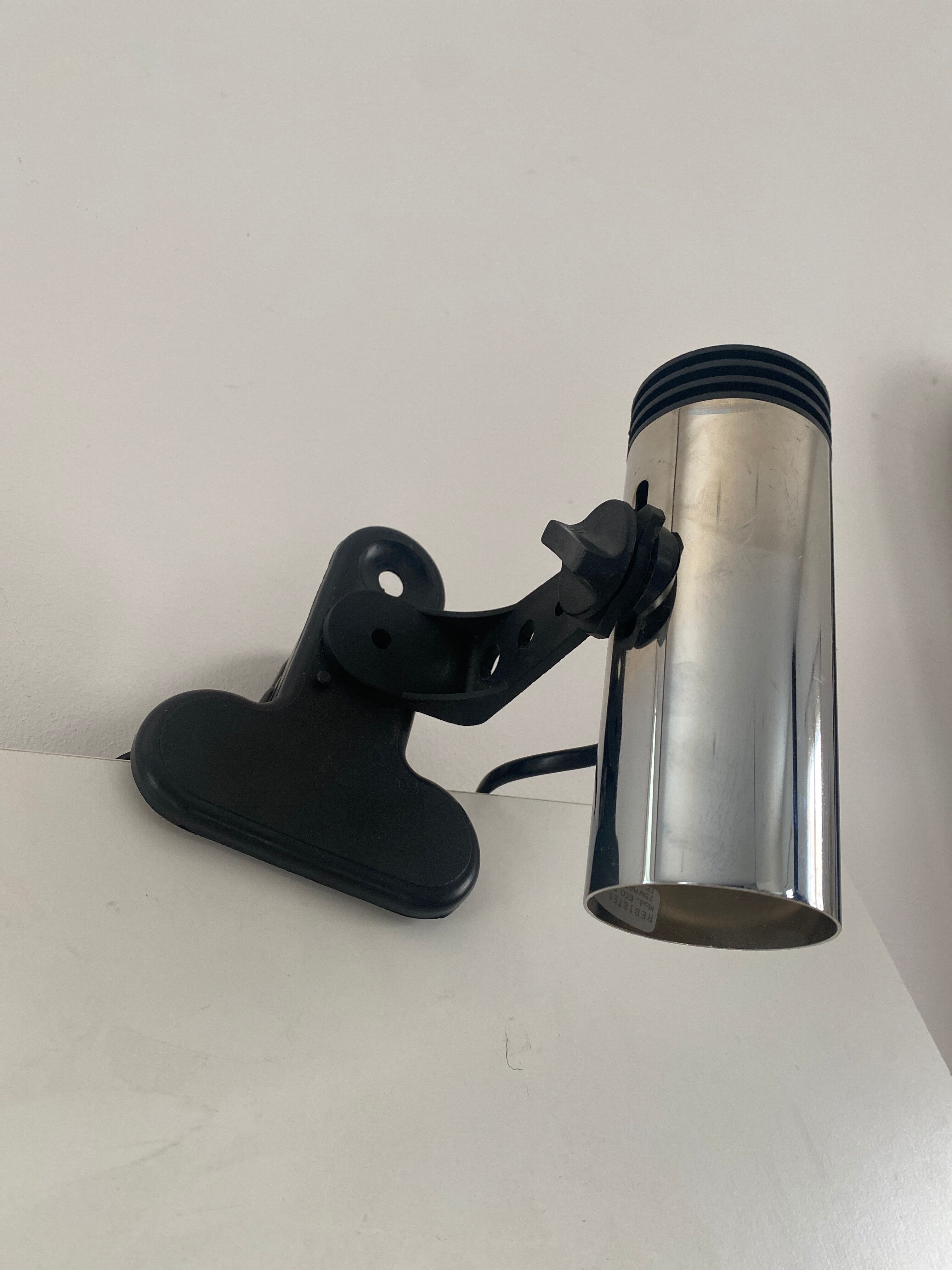 Lampe spot à pince vintage chromée