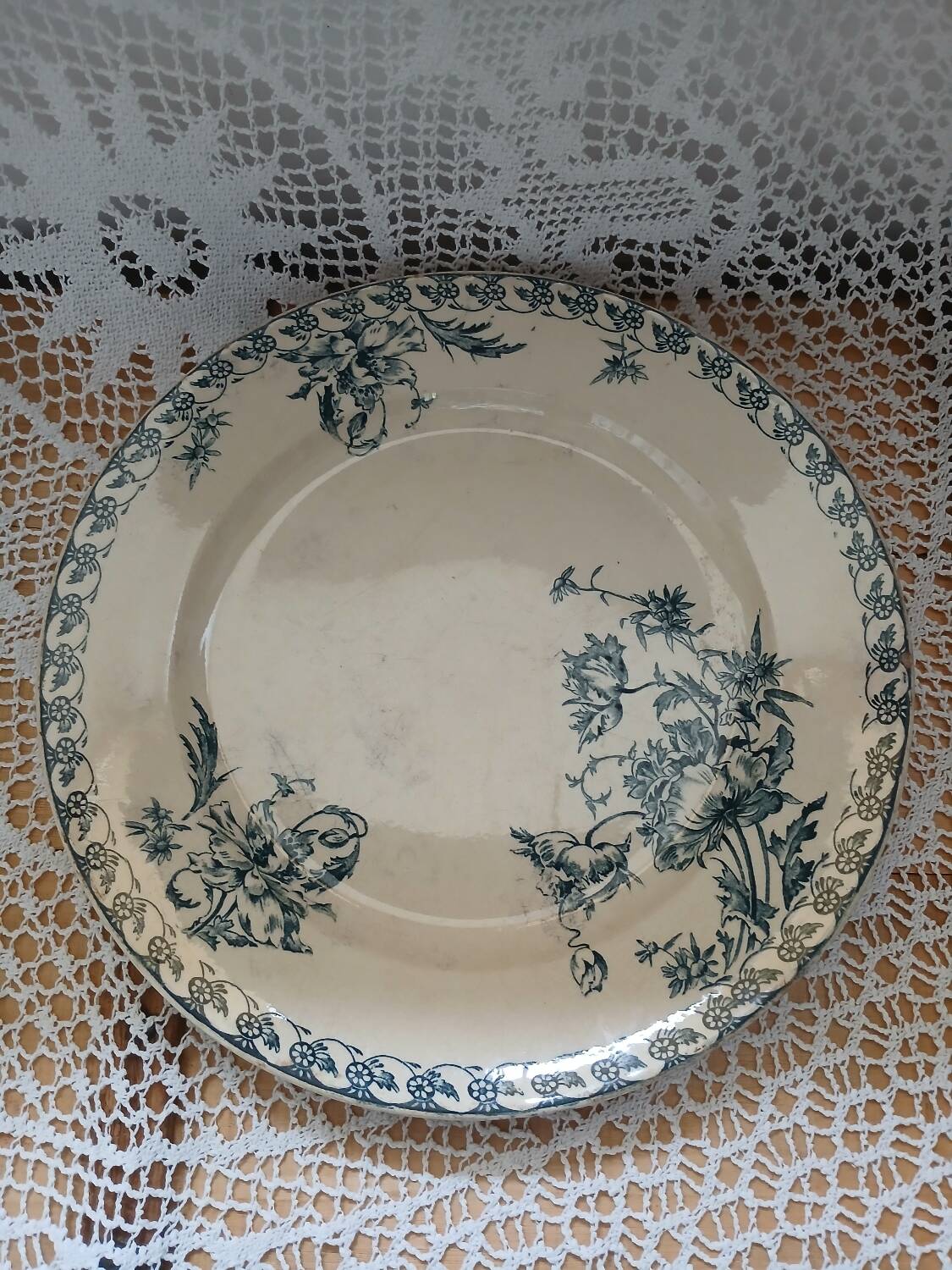 Large antique ironstone dish