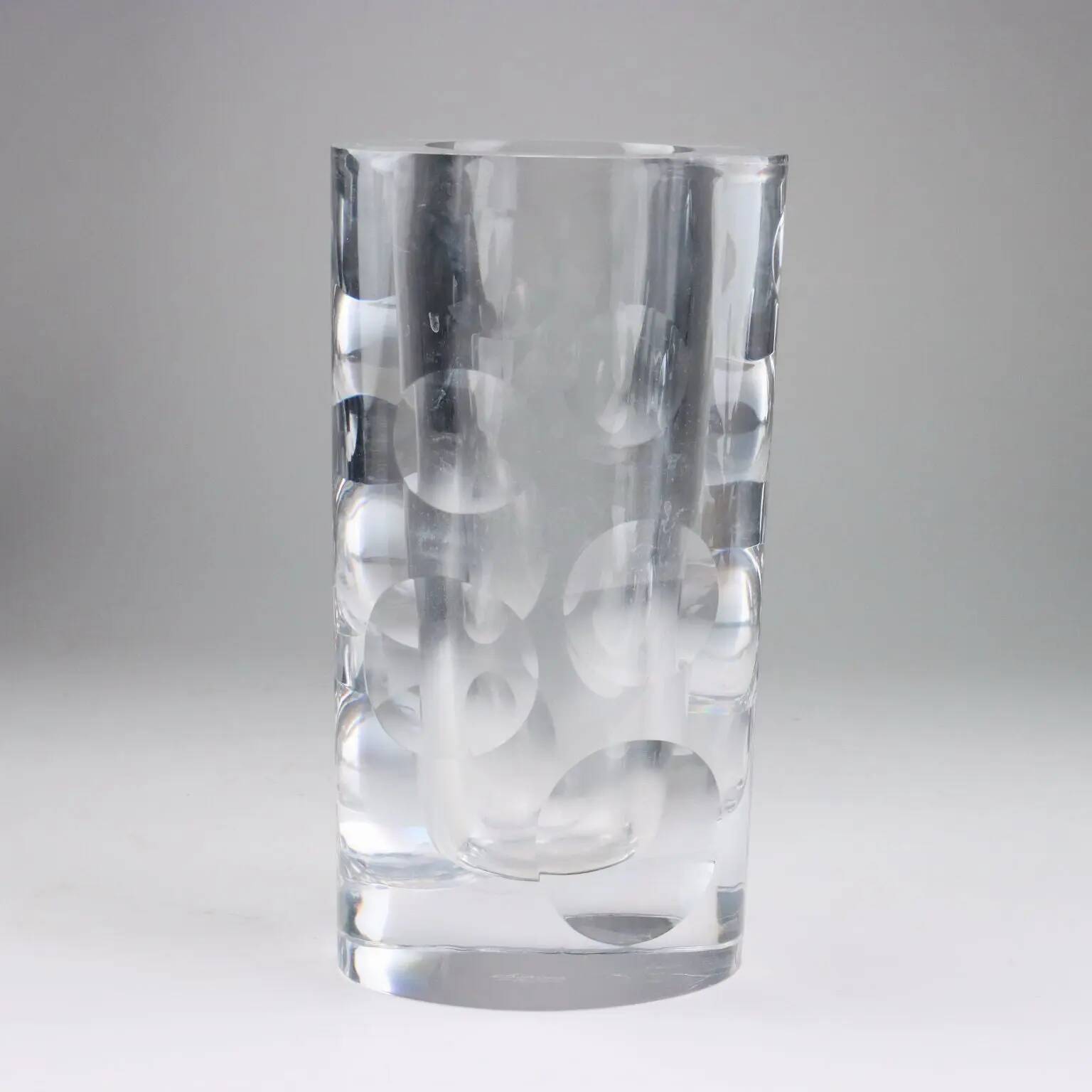 Vintage crystal vase Sèvres France 20th Century