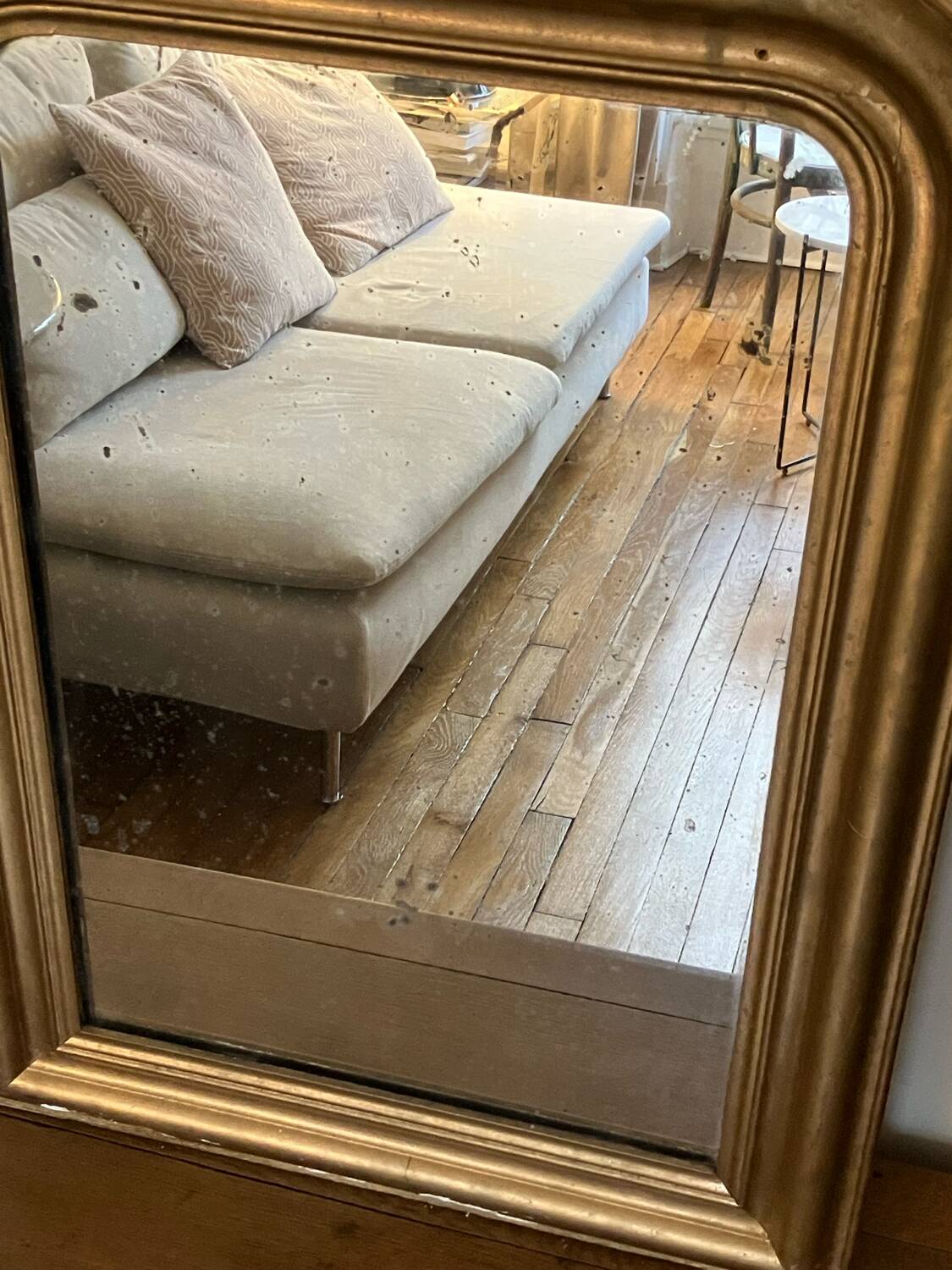 Gilded mirror, mercury glass - 62xH82cm