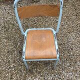 Lot of 6 sky blue Tolix chairs