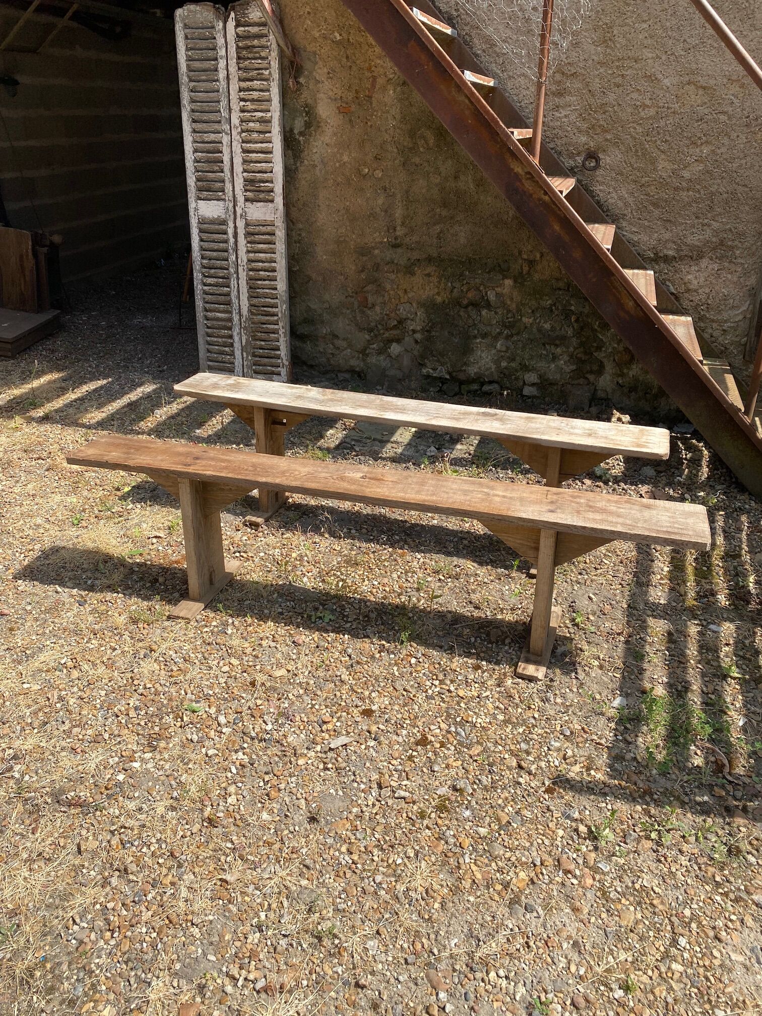 Pair of farm benches