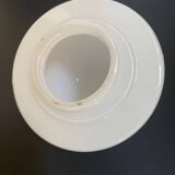 Semi-circle globe in white opaline, shiny appearance