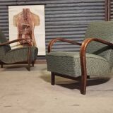 Pair of HF11 chairs by Karel Koželka and Antonín Kropáček for Jindřich Halabala