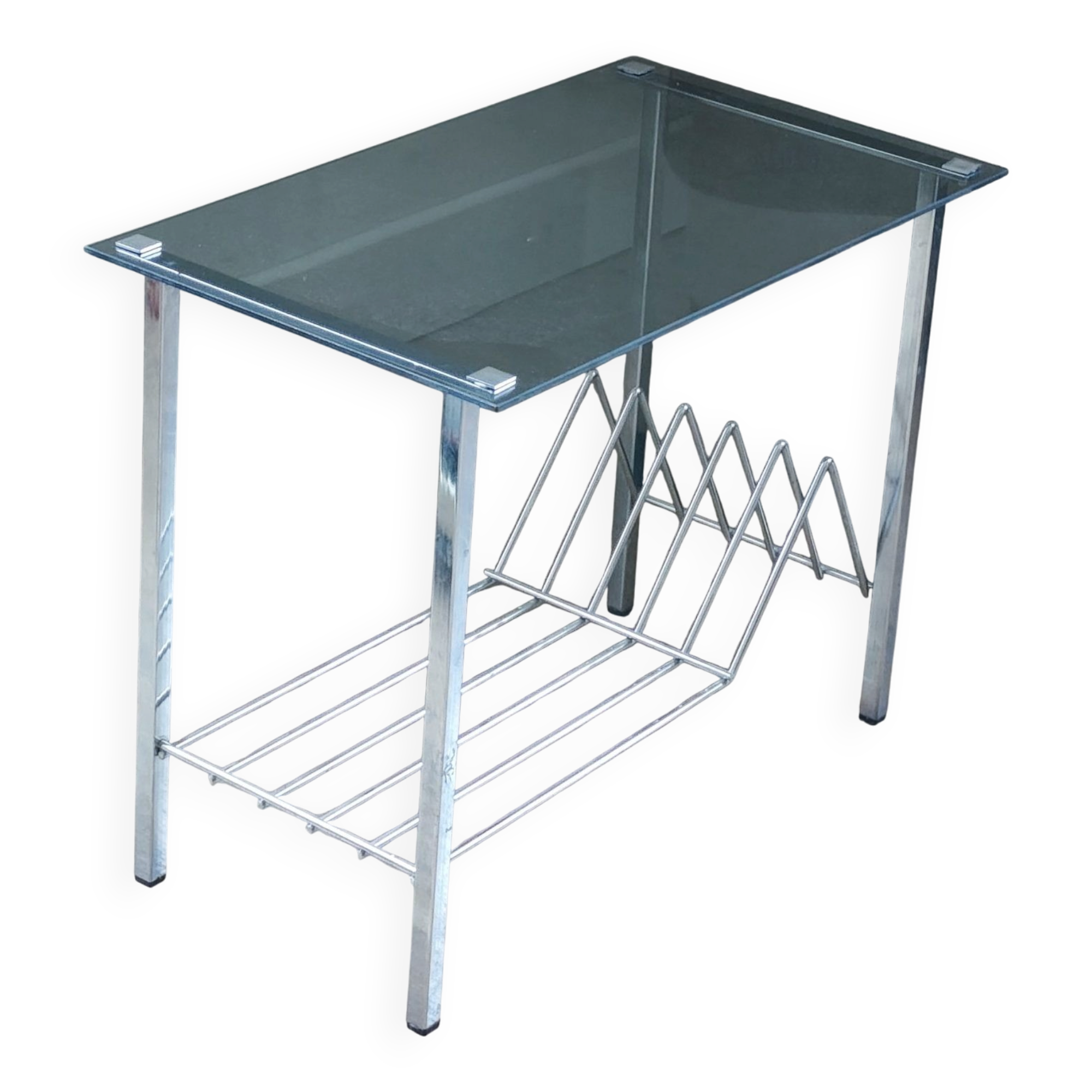 Side table / end table for storing vintage vinyl records – 1970s