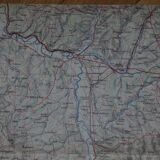 Old map of the Roanne Digoin La Palisse region