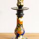 Hand-painted ceramic candlestick in Art Deco Revival style, Dutch Gouda pottery.