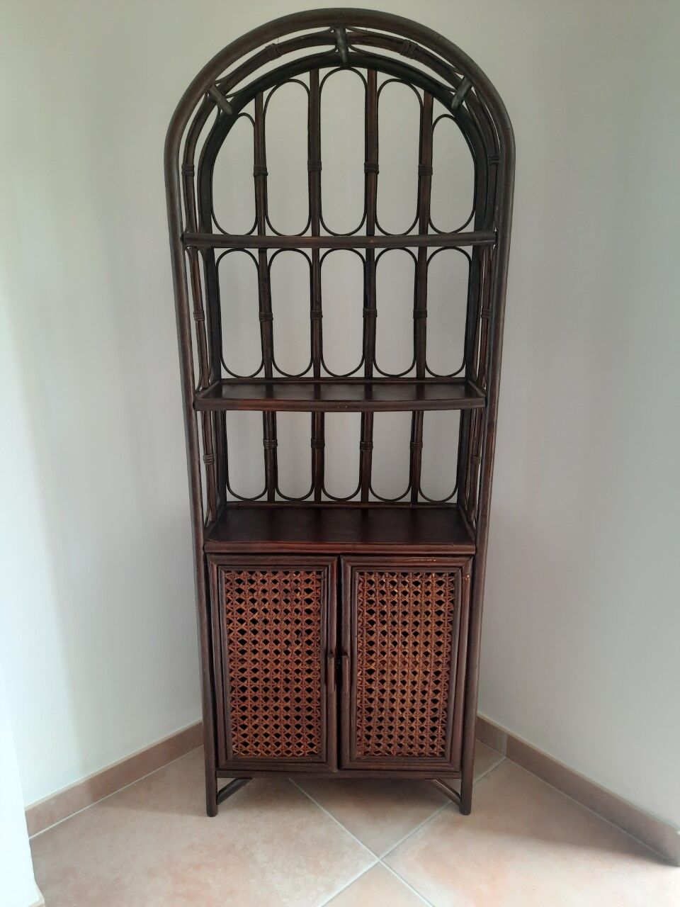 Vintage rattan shelf