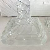 Pair of crystal column candlesticks from the 50s and 60s