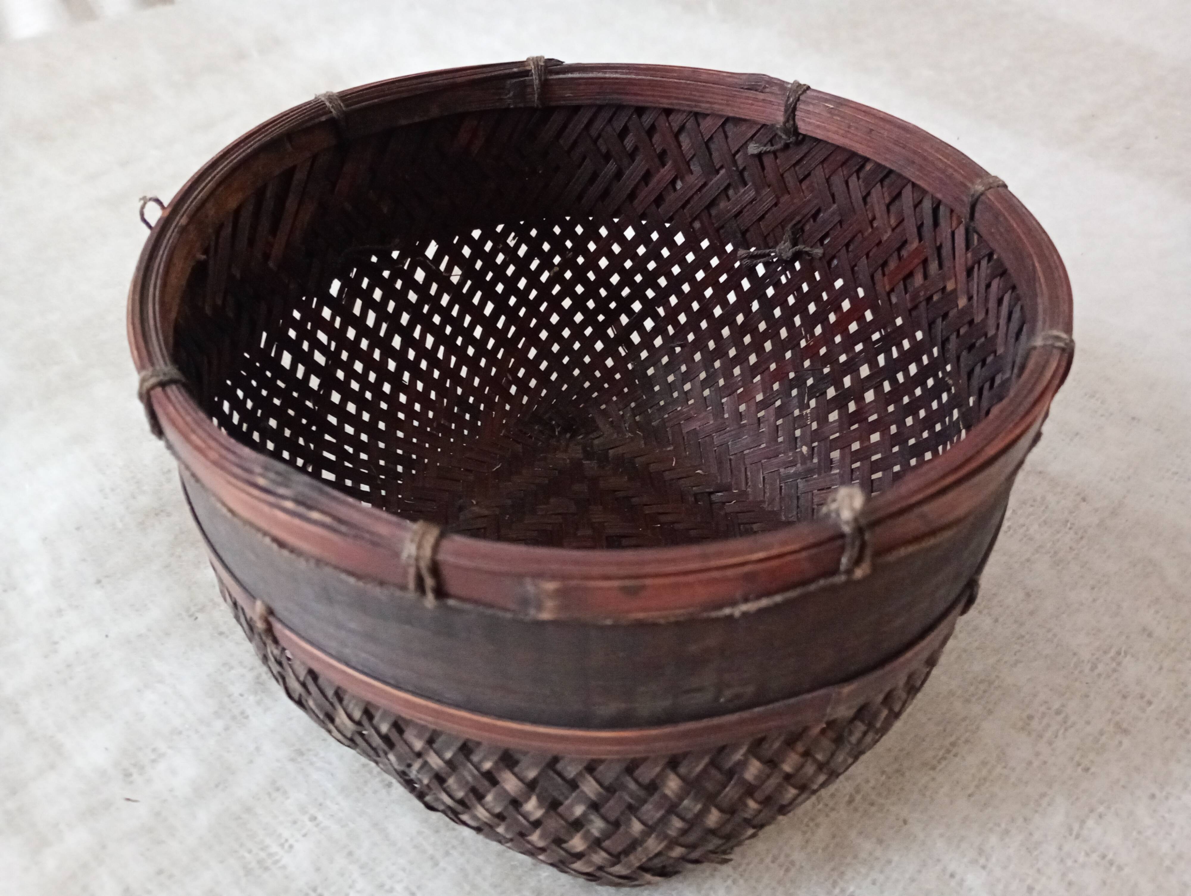 Japanese woven bamboo basket