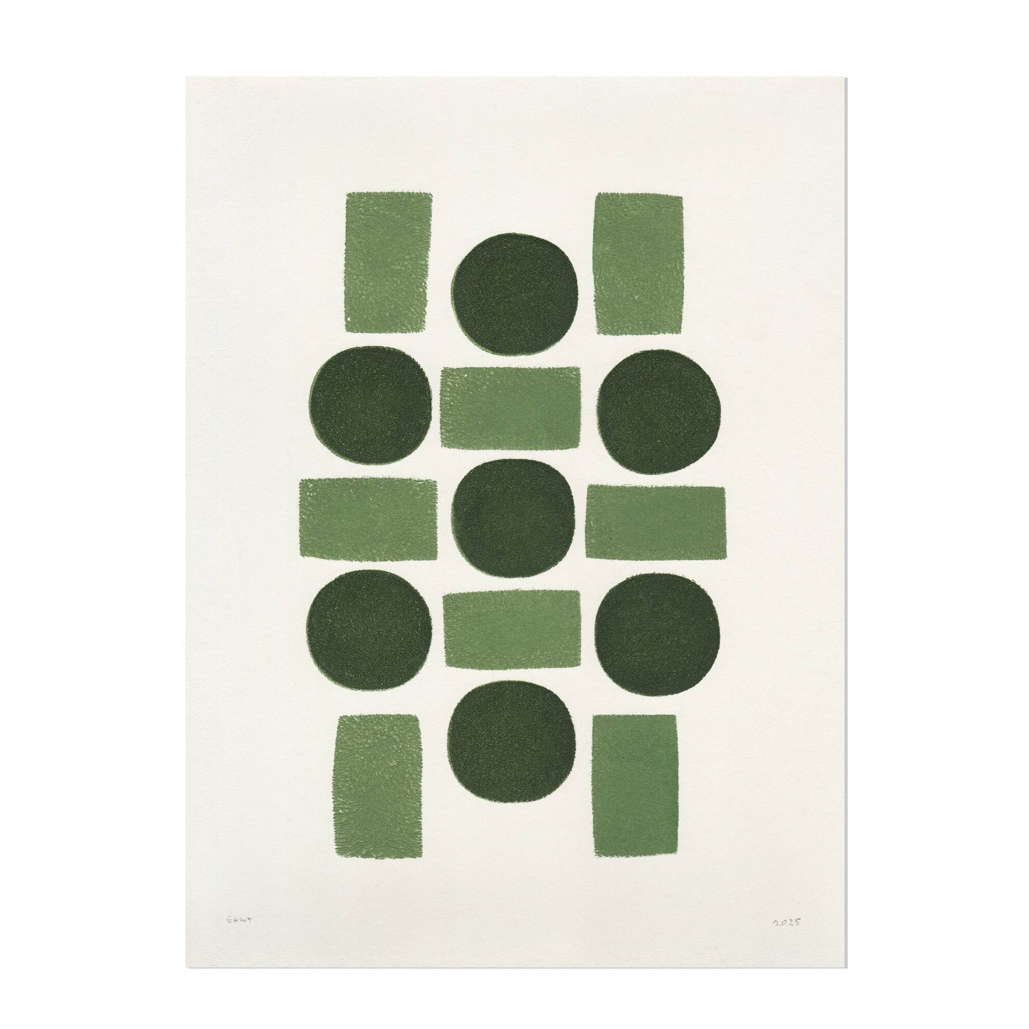 Abstract geometric painting - 30x40cm - acrylic on paper signed Eawy