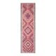 1970s Turkish Oushak Handmade Wool Cotton Pink Runner Rug 95x333
