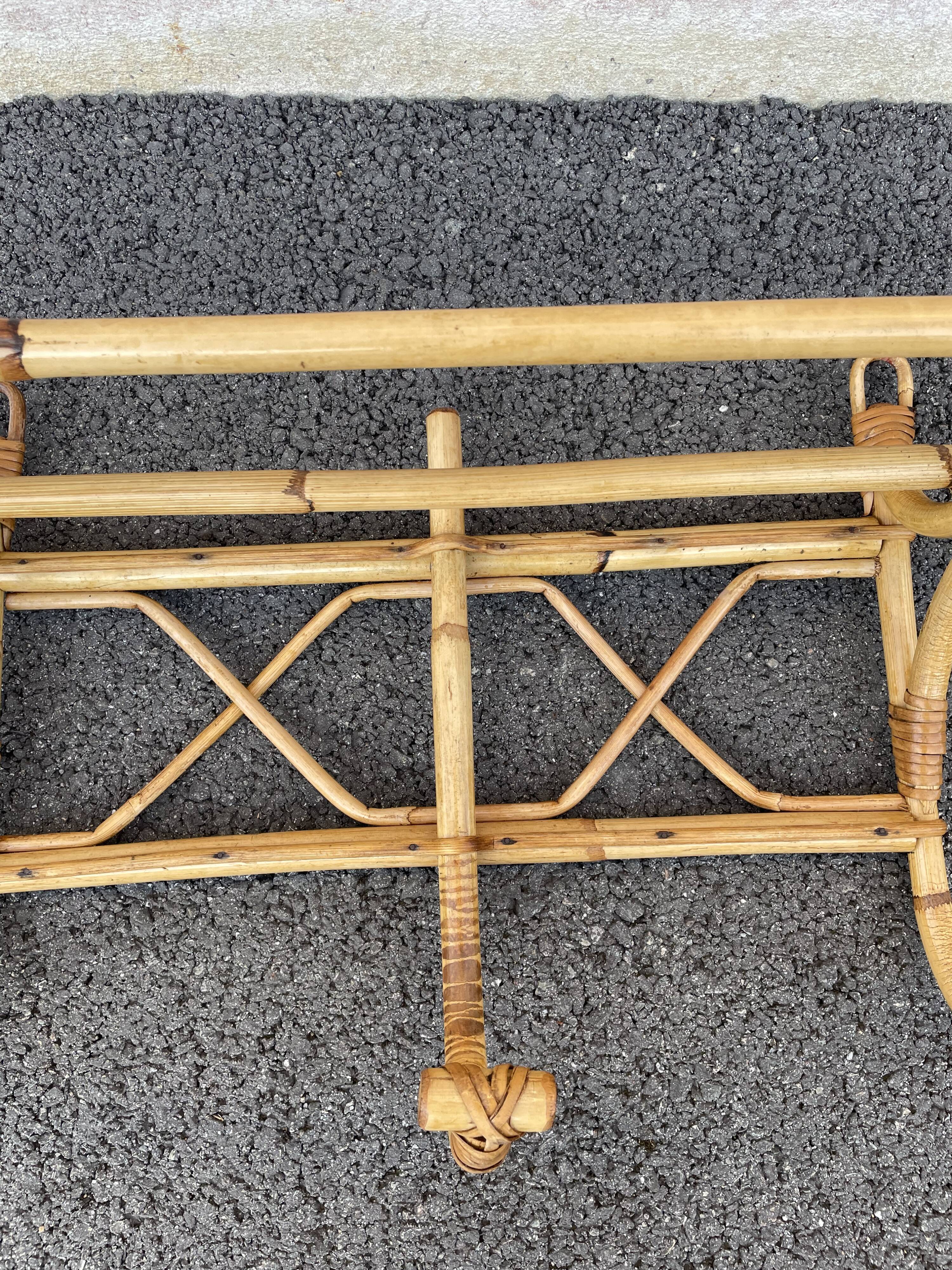 Rattan coat rack
