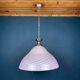 Large swirling Italian pendant lamp in pink Murano glass, 1970s.