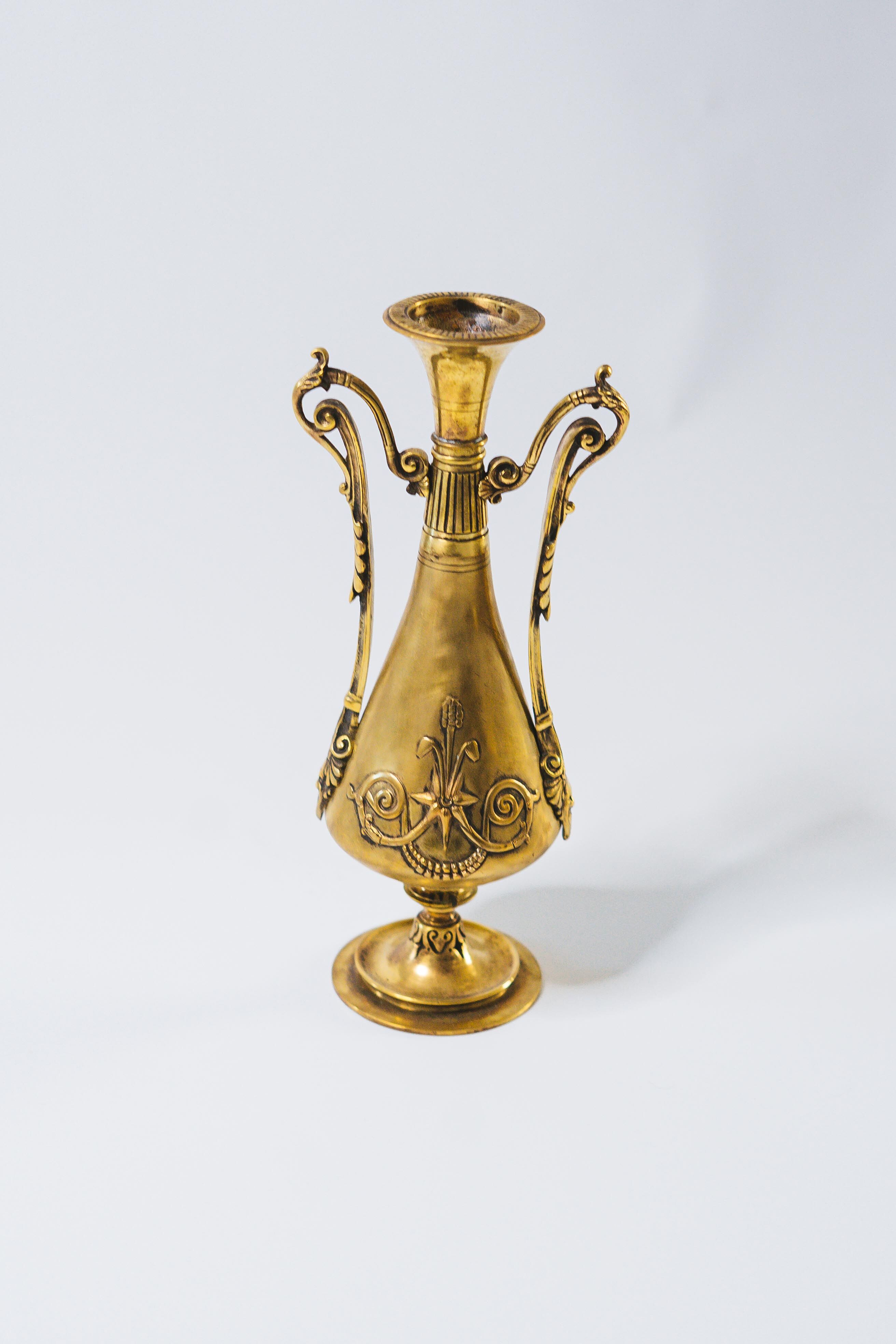 Old brass candle holder early xxth