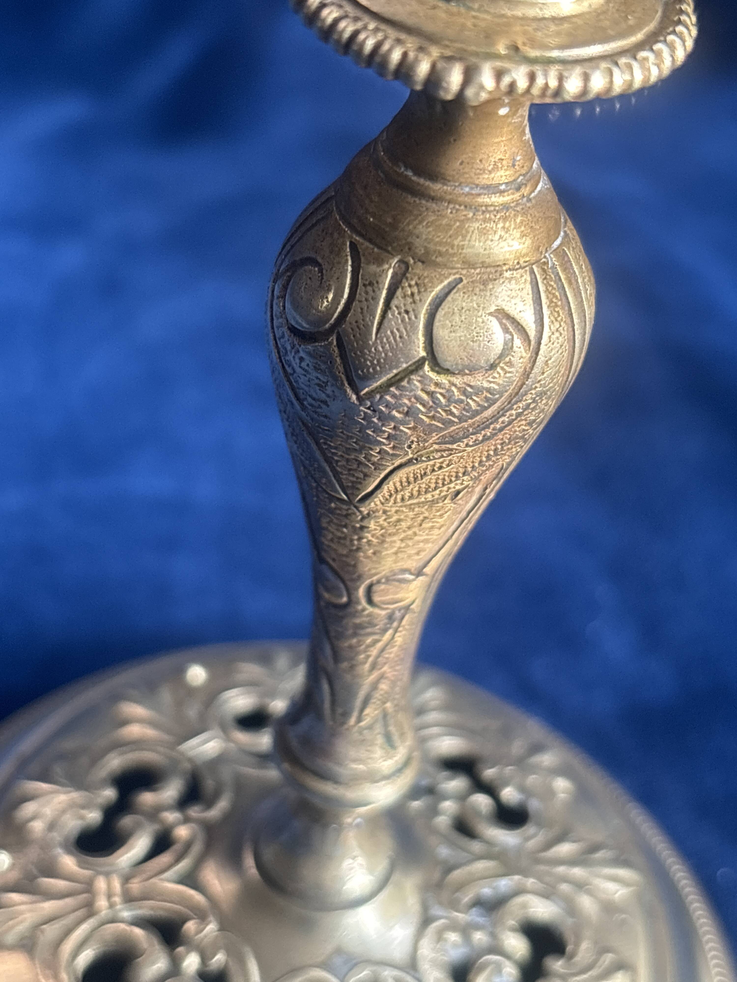 Pair of 19th century bronze candlesticks