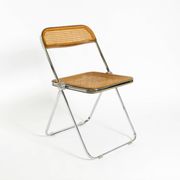 1970s Plia folding chair with Vienna cane by Giancarlo Piretti for Castelli