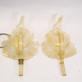 Barovier & Toso wall sconces| Set of 2 | Gold flake glass | Vintage 70's