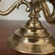 Pair of solid brass calyx candlesticks