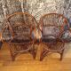 Paire de fauteuil corbeille en rotin