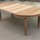 Renovated round Art Deco dining table, extendable, made of solid oak, 210cm.